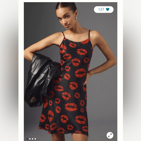Anthropologie Dresses & Skirts - NWT Anthropologie Black and Red Lip Print Dress
